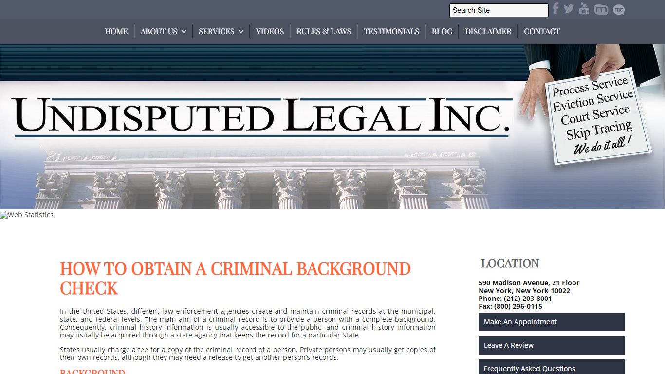 HOW TO OBTAIN A CRIMINAL BACKGROUND CHECK - Undisputed Legal Inc.